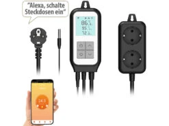 Revolt Universalthermostat:WLAN-Steckdosen-Thermostat Für 2 Geräte, Sensor, App,Versandrückläufer -Einrichtungsgeschäft zx5047 4