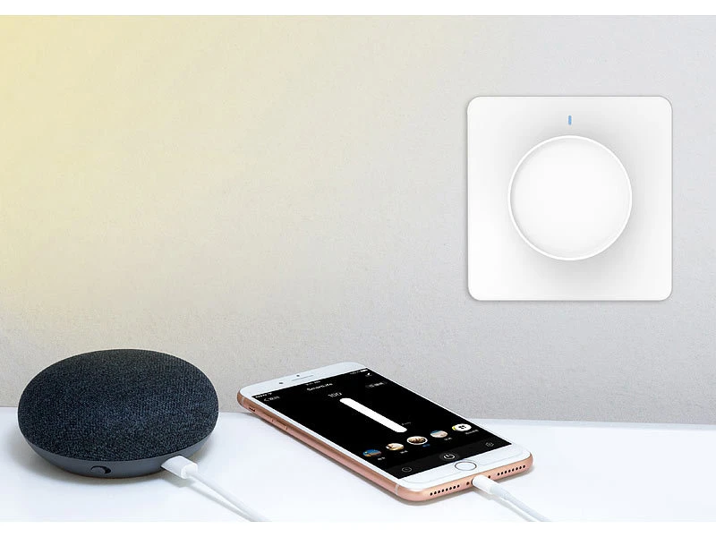 Luminea Home Control Alexa Dimmer-Schalter:4er WLAN-Lichtschalter & Dimmer Mit Dreh-/Drück-Funktion Und App 14 Luminea Home Control Alexa Dimmer-Schalter:4er WLAN-Lichtschalter & Dimmer Mit Dreh-/Drück-Funktion Und App – Bild 12