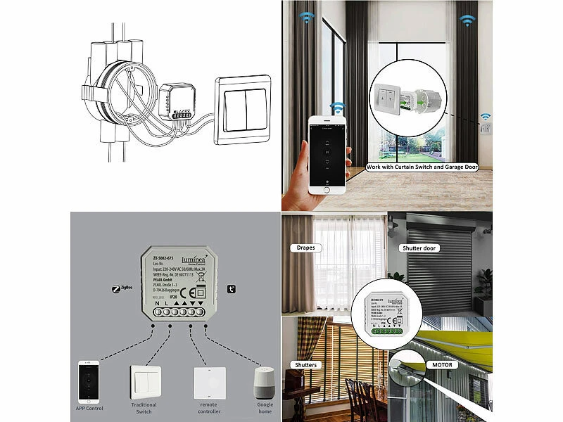 Luminea Home Control WLAN Rolladenschalter:2er-Set WLAN-Unterputzmodule Für Smarte Rollladen, App & Sprachbefehl 6 Luminea Home Control WLAN Rolladenschalter:2er-Set WLAN-Unterputzmodule Für Smarte Rollladen, App & Sprachbefehl – Bild 4