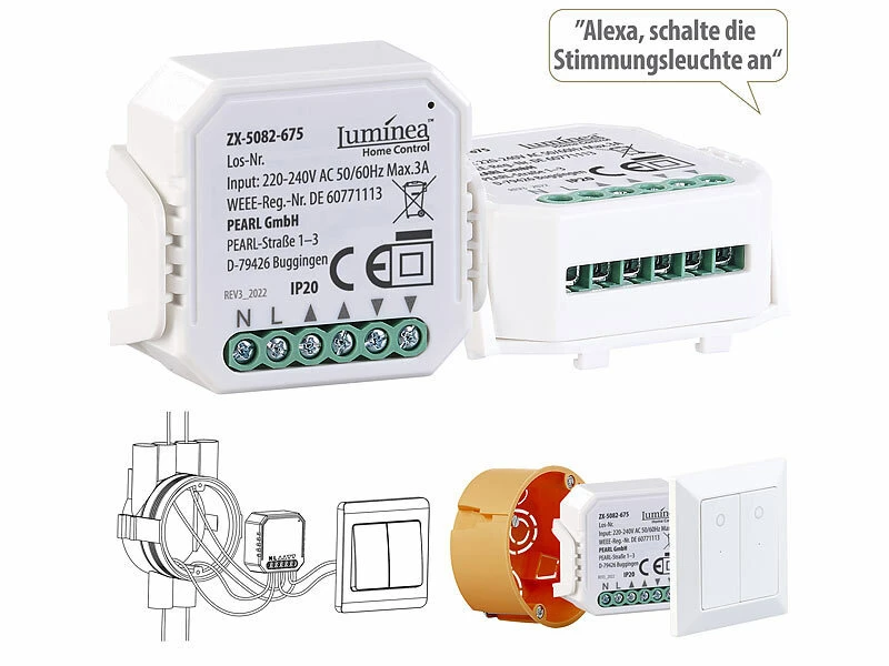 Luminea Home Control WLAN Rolladenschalter:2er-Set WLAN-Unterputzmodule Für Smarte Rollladen, App & Sprachbefehl 11 Luminea Home Control WLAN Rolladenschalter:2er-Set WLAN-Unterputzmodule Für Smarte Rollladen, App & Sprachbefehl – Bild 9