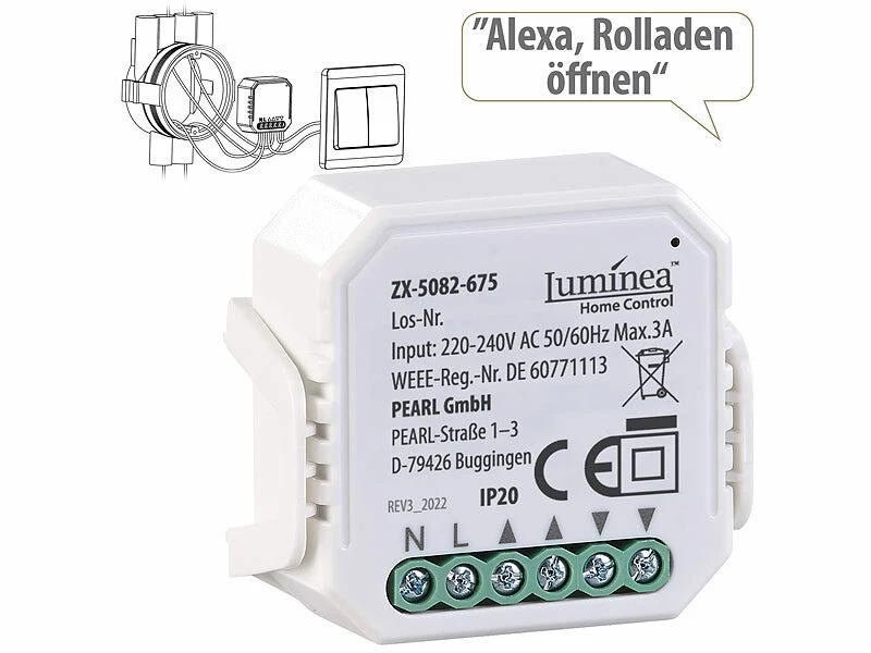 Luminea Home Control WLAN Rolladenschalter:2er-Set WLAN-Unterputzmodule Für Smarte Rollladen, App & Sprachbefehl 9 Luminea Home Control WLAN Rolladenschalter:2er-Set WLAN-Unterputzmodule Für Smarte Rollladen, App & Sprachbefehl – Bild 7