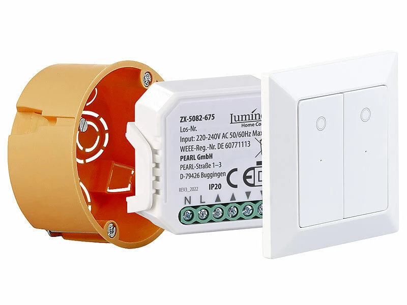 Luminea Home Control WLAN Rolladenschalter:2er-Set WLAN-Unterputzmodule Für Smarte Rollladen, App & Sprachbefehl 7 Luminea Home Control WLAN Rolladenschalter:2er-Set WLAN-Unterputzmodule Für Smarte Rollladen, App & Sprachbefehl – Bild 5