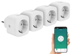 Luminea Home Control WLAN Steckdosen-Schalter:4er-Set WLAN-Steckdosen, Apple-HomeKit-zertifiziert, Sprachsteuerung -Einrichtungsgeschäft zx5144 15