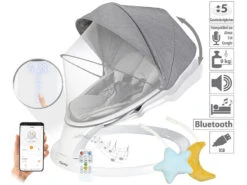 Cybaby Wippe:Smarte Babywippe Aus Aluminium, Bluetooth, WLAN, Touch-Tasten Und App