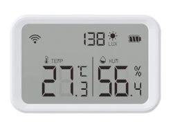 Luminea Home Control WLAN Temperatursensor:3in1-WLAN-Sensor Für Temperatur, Luftfeuchtigkeit Und Helligkeit, App -Einrichtungsgeschäft zx5200 7