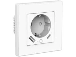 Luminea Home Control Unterputz Steckdose:2in1-WLAN-Unterputzsteckdose Mit USB-C- Und USB-A-Netzteil, 2 A, App -Einrichtungsgeschäft zx5209 2
