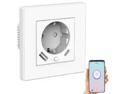 Luminea Home Control Unterputz Steckdose:2in1-WLAN-Unterputzsteckdose Mit USB-C- Und USB-A-Netzteil, 2 A, App -Einrichtungsgeschäft zx5209 5
