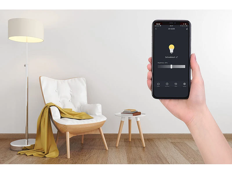 Luminea Home Control Dimmbare Steckdose:Smarte WLAN-Dimmer-Steckdose Mit Phasenabschnittsdimmer Bis 200 W, App 6 Luminea Home Control Dimmbare Steckdose:Smarte WLAN-Dimmer-Steckdose Mit Phasenabschnittsdimmer Bis 200 W, App – Bild 4