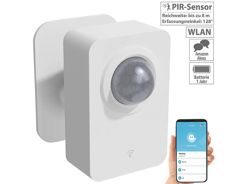 Luminea Home Control Funkbewegungsmelder:ZigBee-PIR-Bewegungsmelder Mit WLAN-Gateway, 8 M Reichweite 7 Luminea Home Control Funkbewegungsmelder:ZigBee-PIR-Bewegungsmelder Mit WLAN-Gateway, 8 M Reichweite – Bild 5