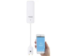 Luminea Home Control ZigBee Wassersensor:2er-Set ZigBee-Wassermelder Mit Externem Sensor, App -Einrichtungsgeschäft zx5233 5 1