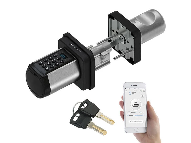 VisorTech Zylinderschloss:Elektronischer Tür-Schließzylinder, Code, 2 Schlüssel, Bluetooth, IP44 5 VisorTech Zylinderschloss:Elektronischer Tür-Schließzylinder, Code, 2 Schlüssel, Bluetooth, IP44 – Bild 3