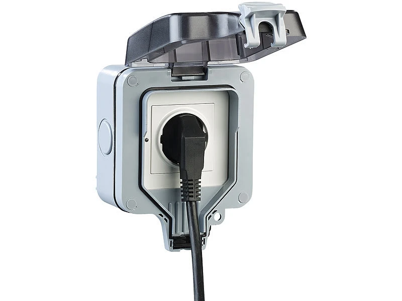 Luminea Home Control WLAN Outdoor Steckdose:2er-Set Outdoor-WLAN-Aufputzsteckdosen, Sprachsteuerung, Messung, App 14 Luminea Home Control WLAN Outdoor Steckdose:2er-Set Outdoor-WLAN-Aufputzsteckdosen, Sprachsteuerung, Messung, App – Bild 12