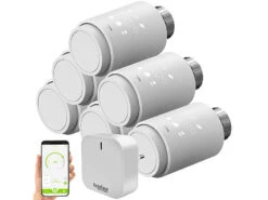 Revolt Heizungsthermostate:6er-Set Programmierbare Heizkörper-Thermostate Mit WLAN-Gateway & App -Einrichtungsgeschäft zx5281 1