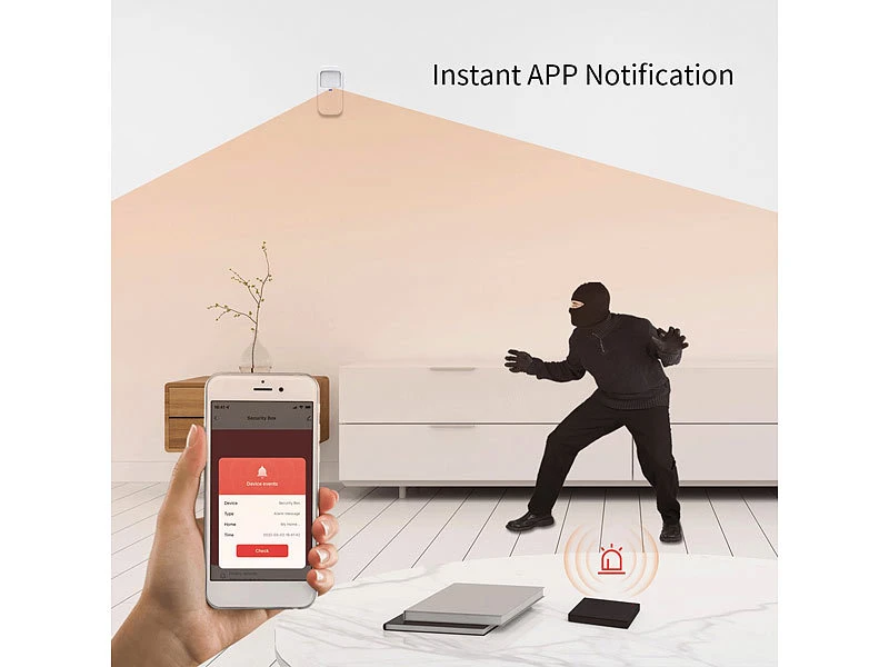 VisorTech Alarmanlage Drahtlos:13-teiliges Funk-Alarmanlagen-Set: 11 Sensoren, SOS-Taster, WLAN, App 14 VisorTech Alarmanlage Drahtlos:13-teiliges Funk-Alarmanlagen-Set: 11 Sensoren, SOS-Taster, WLAN, App – Bild 12