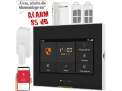 VisorTech Alarm:5-tlg. Funk-Alarmanlage: 2 Sensoren, 2 Fernbedienungen, GSM, WLAN, App