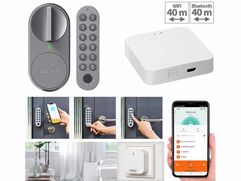 VisorTech Smart Lock:Türschlossantrieb Mit PIN-Code, Fingerabdruck-Sensor Und WLAN-Gateway 3 VisorTech Smart Lock:Türschlossantrieb Mit PIN-Code, Fingerabdruck-Sensor Und WLAN-Gateway