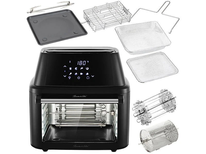 Rosenstein & Söhne Heißluftfriteuse:Digitale XXXL-Heißluft-Fritteuse & Umluft-Backofen Mit Zubehörset 8 Rosenstein & Söhne Heißluftfriteuse:Digitale XXXL-Heißluft-Fritteuse & Umluft-Backofen Mit Zubehörset – Bild 6