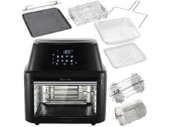 Rosenstein & Söhne Minibackofen:Digitale XXXL-Heißluft-Fritteuse & Umluft-Backofen, 8 Programme, 16 L