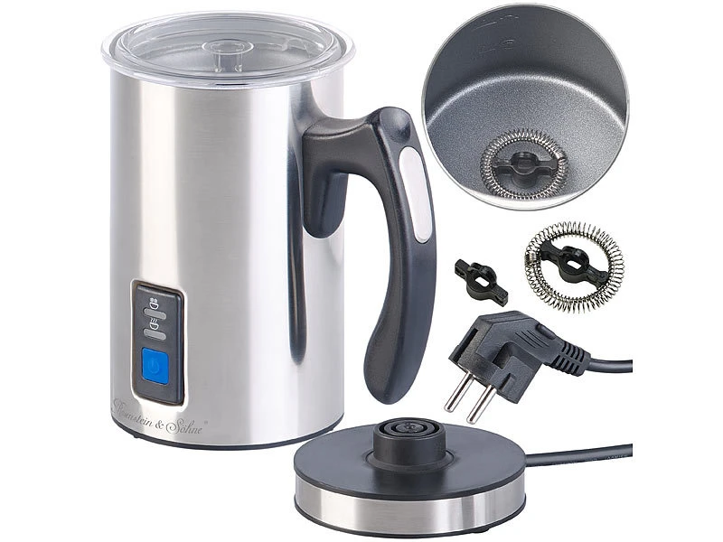 Rosenstein & Söhne Milchschäumer:Elektrischer Edelstahl-Milchaufschäumer, 115/240 Ml, Antihaft, 500 W 5 Rosenstein & Söhne Milchschäumer:Elektrischer Edelstahl-Milchaufschäumer, 115/240 Ml, Antihaft, 500 W – Bild 3