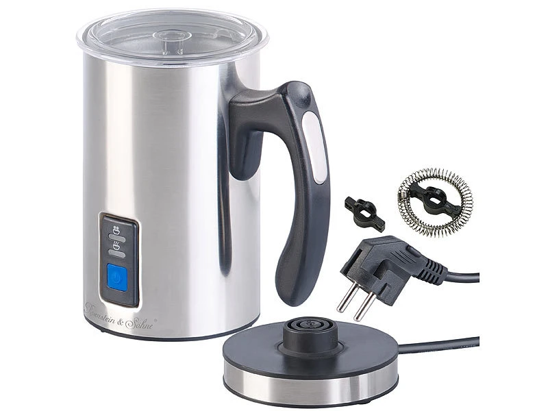 Rosenstein & Söhne Milchschäumer:Elektrischer Edelstahl-Milchaufschäumer, 115/240 Ml, Antihaft, 500 W 6 Rosenstein & Söhne Milchschäumer:Elektrischer Edelstahl-Milchaufschäumer, 115/240 Ml, Antihaft, 500 W – Bild 4
