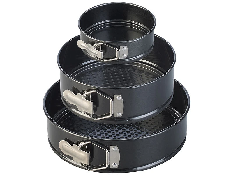 Rosenstein & Söhne Kuchenform:3er-Set Antihaft-beschichtete Springformen, Ø 12/17/21 Cm 3 Rosenstein & Söhne Kuchenform:3er-Set Antihaft-beschichtete Springformen, Ø 12/17/21 Cm