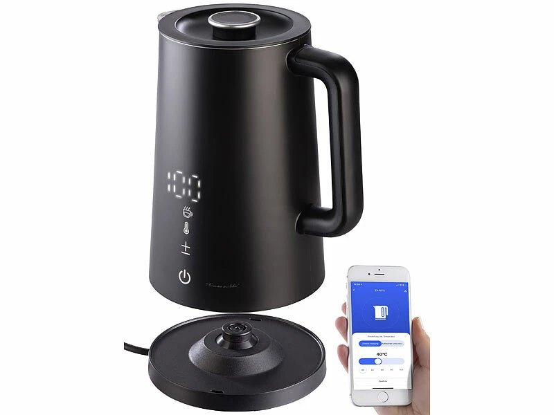 Rosenstein & Söhne Wasserkocher Alexa:Smarter WLAN-Wasserkocher 1,7 L Cool-Touch, Temperaturwahl, App, 2200W 5 Rosenstein & Söhne Wasserkocher Alexa:Smarter WLAN-Wasserkocher 1,7 L Cool-Touch, Temperaturwahl, App, 2200W – Bild 3