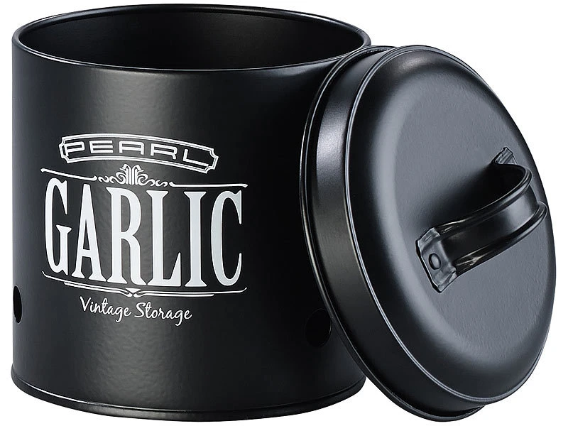 Rosenstein & Söhne Kartoffel Aufbewahrung:3er-Set Vorratsbehälter Retro-Look Mit Deckeln & Tragegriffen, Schwarz 9 Rosenstein & Söhne Kartoffel Aufbewahrung:3er-Set Vorratsbehälter Retro-Look Mit Deckeln & Tragegriffen, Schwarz – Bild 7