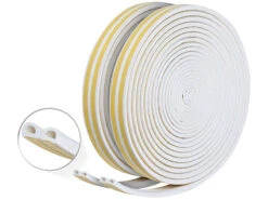 AGT Fensterdichtband:2er-Set Profil-Dichtungsbänder, 4x 8 M, Selbstklebend, Wieß