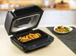 Rosenstein & Söhne Rauchfreier BBQ Grill:Digitale 3in1-Heißluft-Fritteuse Mit Tischgrill, 12 Programme, 6,5 L -Einrichtungsgeschäft zx6141 10