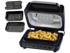 Rosenstein & Söhne Rauchfreier BBQ Grill:Digitale 3in1-Heißluft-Fritteuse Mit Tischgrill, 12 Programme, 6,5 L -Einrichtungsgeschäft zx6141 12