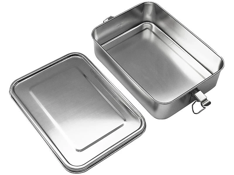 Rosenstein & Söhne Frühstücksbox:2er-Set Edelstahl-Lunchboxen, Dichtungsring, Spülmaschinenfest, 800 Ml 7 Rosenstein & Söhne Frühstücksbox:2er-Set Edelstahl-Lunchboxen, Dichtungsring, Spülmaschinenfest, 800 Ml – Bild 5