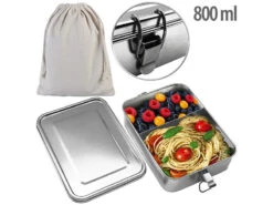 Rosenstein & Söhne Frühstücksbox:2er-Set Edelstahl-Lunchboxen, Dichtungsring, Spülmaschinenfest, 800 Ml 23 Rosenstein & Söhne Frühstücksbox:2er-Set Edelstahl-Lunchboxen, Dichtungsring, Spülmaschinenfest, 800 Ml -Einrichtungsgeschäft zx6162 10
