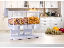 Rosenstein & Söhne Süßigkeiten-Aufbewahrung:2er-Set Doppel-Spender Für Snacks, Je 33,5 X 30,5 X 16,5 Cm, Weiß -Einrichtungsgeschäft zx6168 3