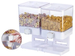 Rosenstein & Söhne Süßigkeiten-Aufbewahrung:2er-Set Doppel-Spender Für Snacks, Je 33,5 X 30,5 X 16,5 Cm, Weiß -Einrichtungsgeschäft zx6168 6