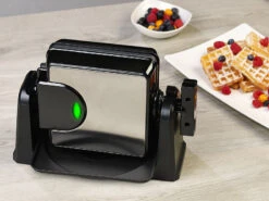 Rosenstein & Söhne Brüsseler Waffeleisen:180° Drehbares Waffeleisen Für Belgische Waffeln, Edelstahl, 1.000 W -Einrichtungsgeschäft zx6209 6