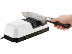 Rosenstein & Söhne Schleifstein:Elektrischer Diamant- & Keramik-Messerschärfer Mit 3 Stufen, 20 W -Einrichtungsgeschäft zx6256 3