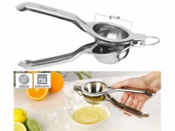 Rosenstein & Söhne Manuelle Zitruspresse:Manuelle Zitrus- Und Saftpresse Aus Poliertem Edelstahl 304, Ø 7 Cm