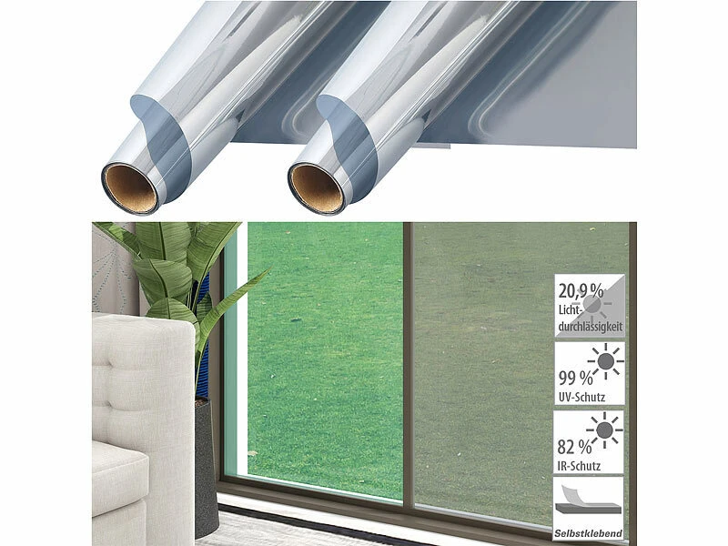 Infactory Sonnenschutz-Folie:8er-Set Isolier-Spiegelfolie, Selbstklebend, Sicht-/UV-Schutz,60x200cm 11 Infactory Sonnenschutz-Folie:8er-Set Isolier-Spiegelfolie, Selbstklebend, Sicht-/UV-Schutz,60x200cm – Bild 9