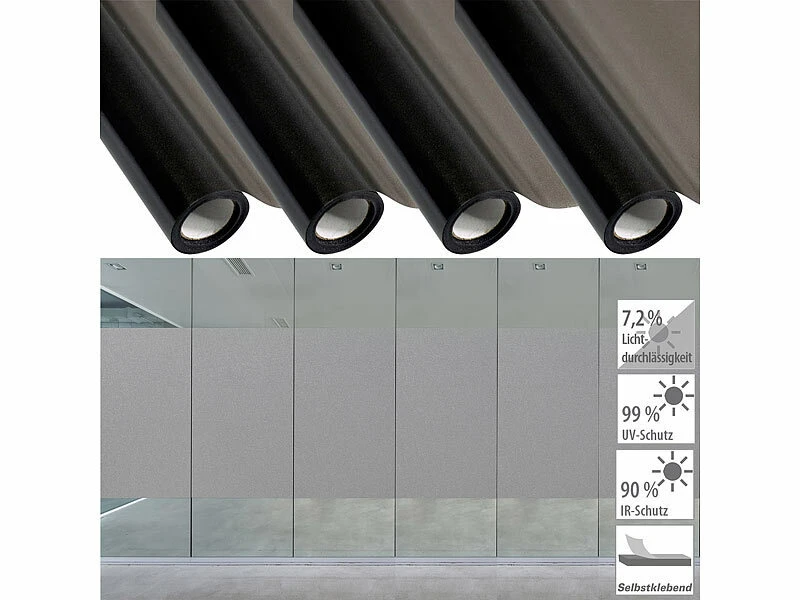 Infactory Fensterfolie Für Bad:4er-Set Sichtschutzfolie, Selbsthaftend, 60 X 200 Cm, Grau-Matt 3 Infactory Fensterfolie Für Bad:4er-Set Sichtschutzfolie, Selbsthaftend, 60 X 200 Cm, Grau-Matt