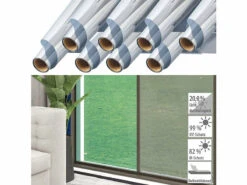 Infactory Sonnenschutz-Folie:8er-Set Isolier-Spiegelfolie, Selbstklebend, Sicht-/UV-Schutz,60x200cm