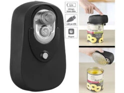 Rosenstein & Söhne Elektrischer Dosenöffner:Sicherheits-Dosenöffner Mit Akku, Wiederverschließbares Öffnen, USB