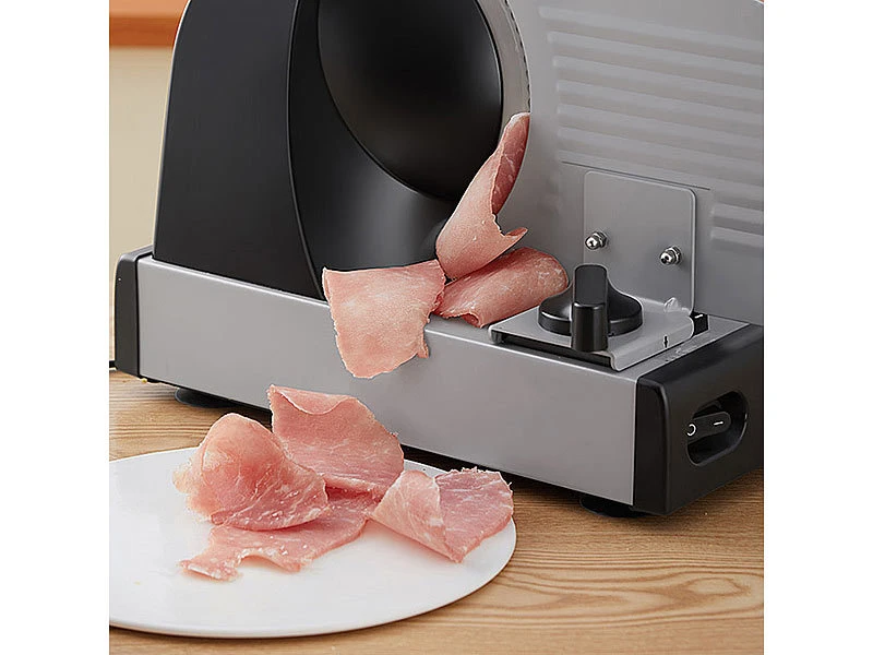 Rosenstein & Söhne Brotschneidemaschine:Elektrischer Allesschneider Mit 2 Edelstahl-Klingen, 1 - 15 Mm, 150 W 11 Rosenstein & Söhne Brotschneidemaschine:Elektrischer Allesschneider Mit 2 Edelstahl-Klingen, 1 - 15 Mm, 150 W – Bild 9