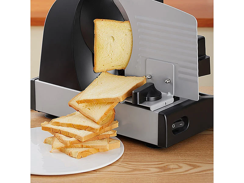 Rosenstein & Söhne Brotschneidemaschine:Elektrischer Allesschneider Mit 2 Edelstahl-Klingen, 1 - 15 Mm, 150 W 9 Rosenstein & Söhne Brotschneidemaschine:Elektrischer Allesschneider Mit 2 Edelstahl-Klingen, 1 - 15 Mm, 150 W – Bild 7