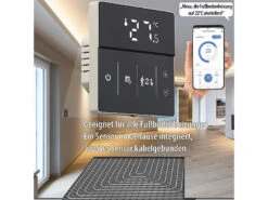 Revolt Alexa Thermostat:2er-Set WLAN-Fußbodenheizung-Thermostate Mit App, Schwarz -Einrichtungsgeschäft zx7208 4