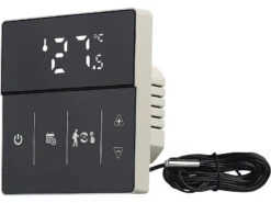 Revolt Alexa Thermostat:2er-Set WLAN-Fußbodenheizung-Thermostate Mit App, Schwarz -Einrichtungsgeschäft zx7208 9