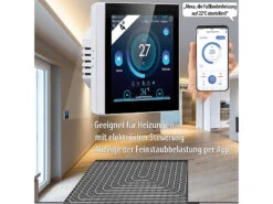 Revolt Funkthermostat:WLAN-Fußbodenheizung-Thermostat Mit Touchdisplay, Feinstaub-Anzeige 16 Revolt Funkthermostat:WLAN-Fußbodenheizung-Thermostat Mit Touchdisplay, Feinstaub-Anzeige -Einrichtungsgeschäft zx7209 10