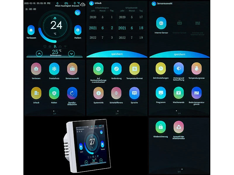 Revolt Thermostat Heizung WLAN:2er-Set WLAN-Thermostate Für Fußbodenheizungen, Touchdisplay 14 Revolt Thermostat Heizung WLAN:2er-Set WLAN-Thermostate Für Fußbodenheizungen, Touchdisplay – Bild 12