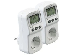 Revolt Stromzähler Messgerät:2er-Set Energiekosten-Messer & Stromverbrauchs-Zähler, 2 Tarife