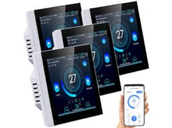 Revolt WLAN Thermostat Heizung:4er-Set WLAN-Thermostate Für Fußbodenheizungen, Touchdisplay -Einrichtungsgeschäft zx7284 5