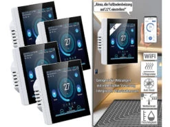 Revolt WLAN Thermostat Heizung:4er-Set WLAN-Thermostate Für Fußbodenheizungen, Touchdisplay -Einrichtungsgeschäft zx7284 6